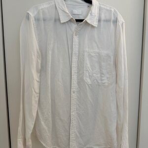 Men's 7 For All Mankind White Button Down Long Sleeve Size L